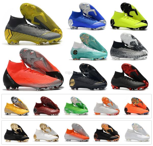 

superfly mercurial vi 360 elite fg kj 6 xii 12 cr7 ronaldo neymar mens women boys high soccer shoes 20th football boots cleats size 35-45