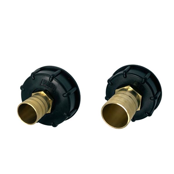 

2x ibc 1000l water tank connector 3/4\" 1\" brass hose valve adapter g3/4\" g1