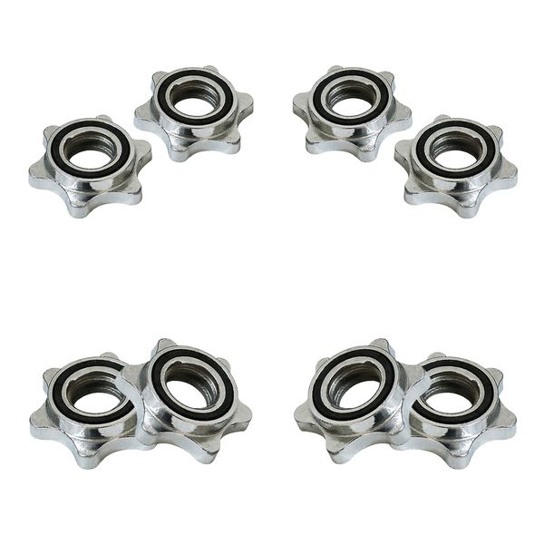 

8pcs dumbbell spin lock bar hex nut rod collar weight training equipment