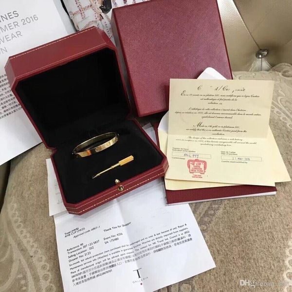 

Новая любовь Браслеты Браслеты серебро розового золота браслеты Женщины Мужчины Винт Отвертка браслет Парой ювелирные изделия с высокосортной оригинальной коробке