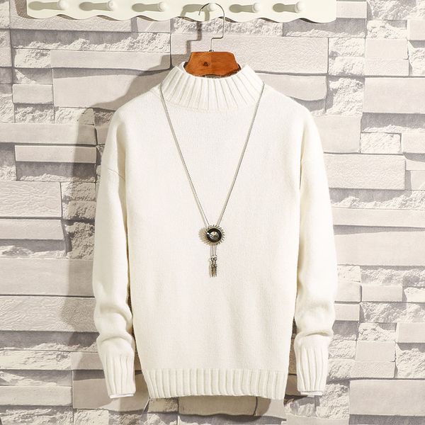 

sweaters men long sleeve winter white red khaki grey light blue black pink blue casual o-neck pullovers thick men sweater, White;black