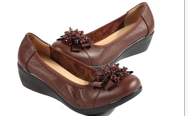 

2019 women's shoes in spring and autumn with new style slope heel round head@98999, Black