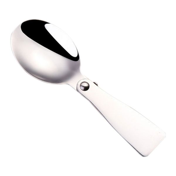 

promotion--metal spoon picnic tableware spoon outdoor foldable camping hiking cookout picnic folding cutlery tool travel. coffee scoops