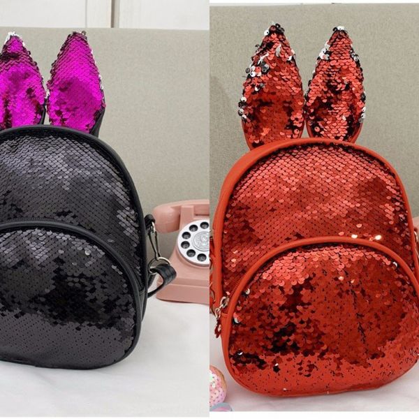 

2020 sequins double children's school school shoulder bag children's single shoulder diagonal hand bag multi-function backpack