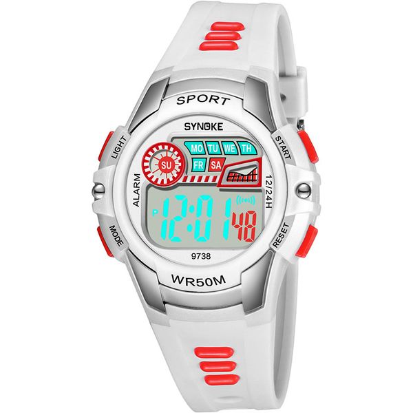 

new 1 pcs children kids student digital electronic watch waterproof round dial adjustable strap yaa99, Blue