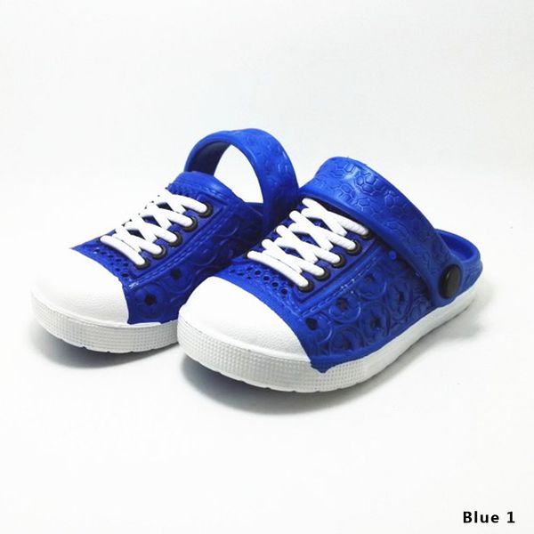 

multicolore child imitation canvas shoes lace hole eva beach sandals garden slippers for girls boys kids, Black;grey