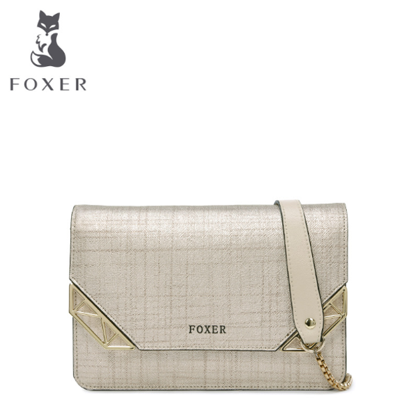 

foxer brand women cowhide leather shoulder bag women's chain strap crossbody bag fashion ladies female messenger