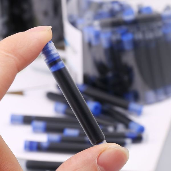 

100pcs jinhao universal black blue fountain pen ink sac cartridges 2.6mm refills school office stationery l41e, Black;red