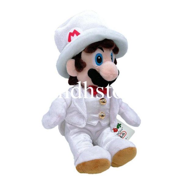 

2019 arrival new 9" 23cm super mario bros sitting mario with white dress plush doll anime collectible dolls stuffed gifts soft toys