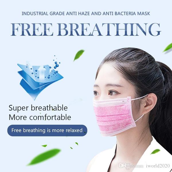 

disposable face mouth masks anti pm2.5anti influenza breathing safety masks face careelastic earloop mask non-woven face