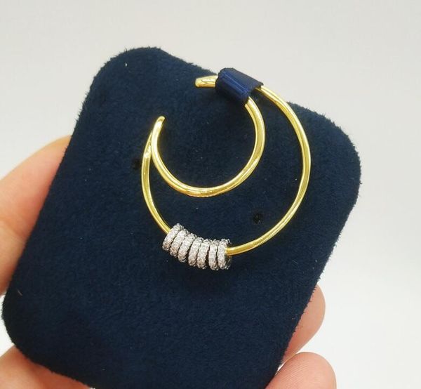 

popular women golden yellow rhinestone smart ciecle exaggerated ear clip simple fashion earring, Silver