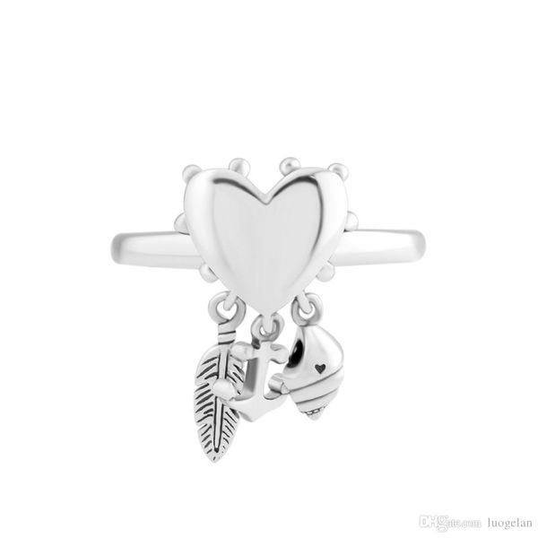 

2018 summer 925 sterling silver spiritual symbols ring original fashion rings diy charms jewelry for women making, Slivery;golden