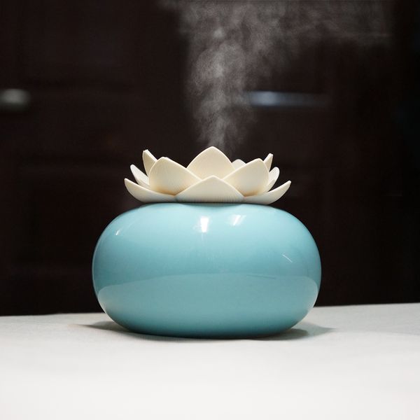 

200ml ceramic ultrasonic aroma humidifier air diffuser simplicity lotus purifier atomizer essential oil diffuser