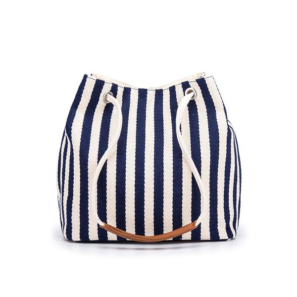 

summer new simple canvas bag small fresh striped shoulder bag messenger bag