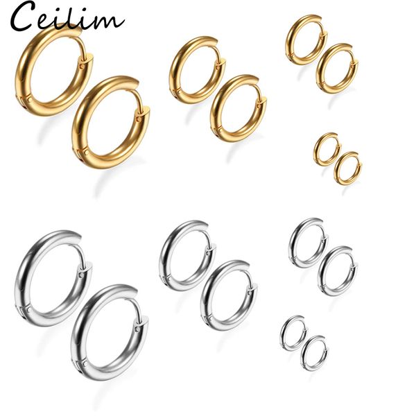 

новый 2019 21 мм-15 мм хооп серьги мода из нержавеющей стали золото silve покрытием ювелирные изделия круглый малый хооп серьги для женщин о, Golden;silver