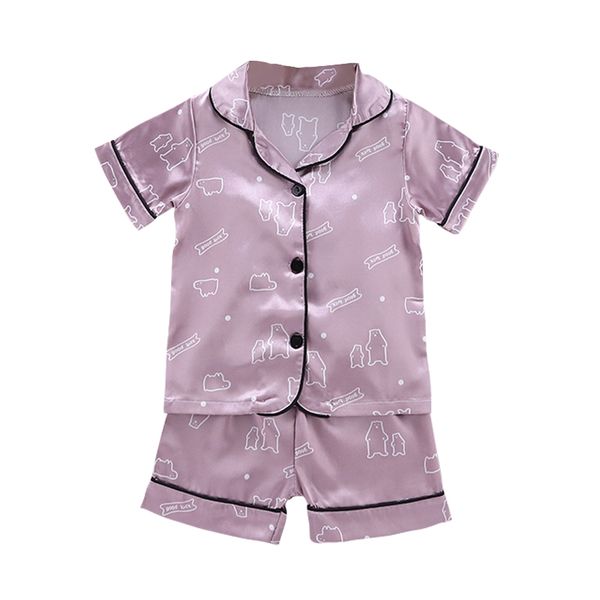 

pajamas children's summer kids pyjamas boys girls short-sleeved t shirts shorts casual set baby sleepers sleepwear 1-6t, Blue;red