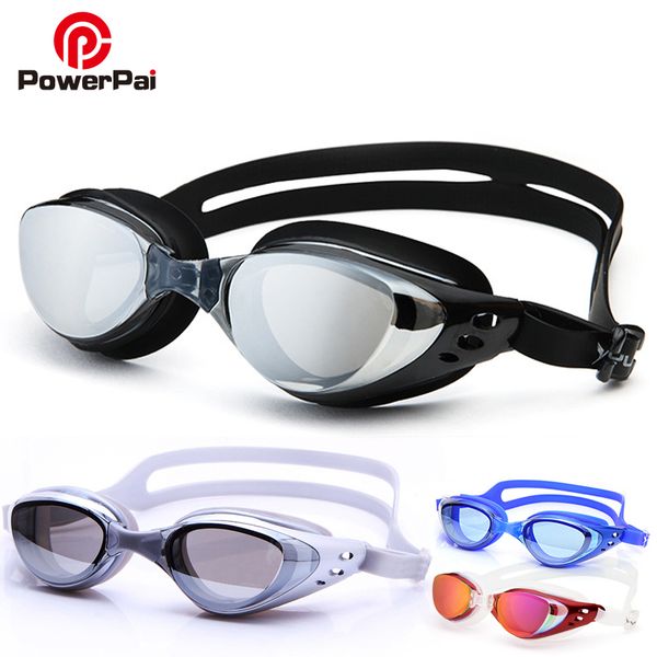 

powerpai acetate swimming goggles anti fog kid swimming glasses men women silicone belt prescription gafas natacion swim eyewear