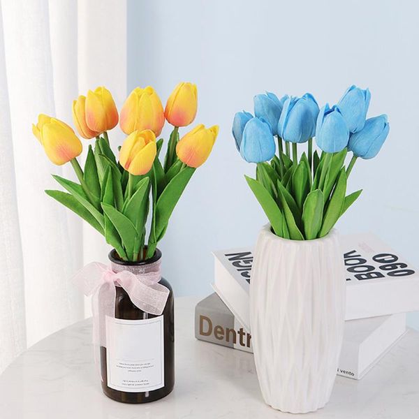 

decorative flowers & wreaths artificial garden tulips real touch tulp bouquet mariage for home party wedding decorations fake flower
