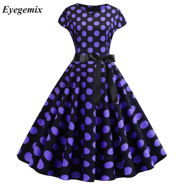 

Polka Dot Women Summer Dress New Casual Elegant Retro Vintage 50s 60s Robe Femme Rockabilly Swing Vestidos Party Dresses