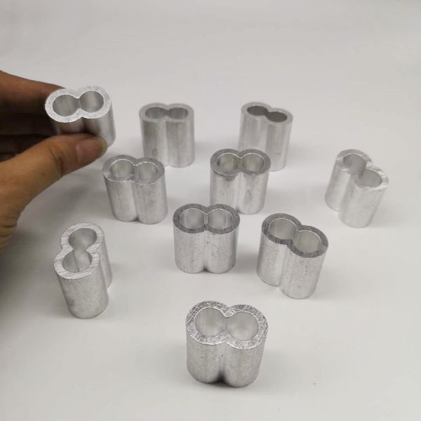 

10шт диаметр 10 мм m10 рукава алюминиевый овальный двойное отверстие для обжима проволоки каната