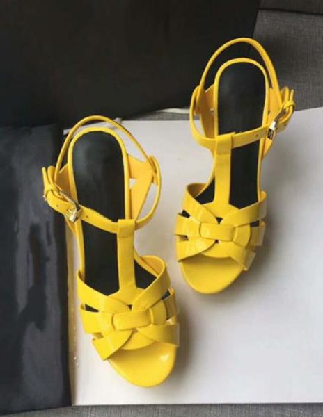 

Новый дизайнер дань патент / мягкая кожа сандалии на платформе Женская обувь T-рем