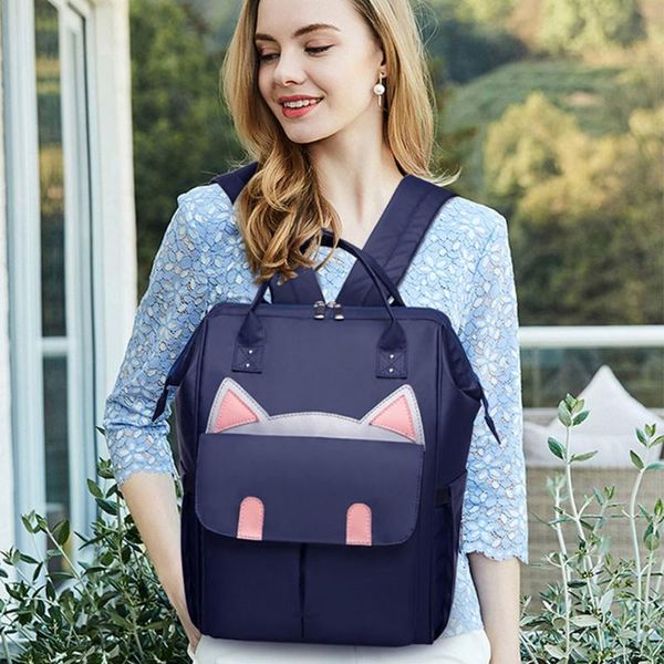 

multi-function waterproof cat nappy backpack mummy large capacity bag mom baby outdoor travel diaper bags for baby care
