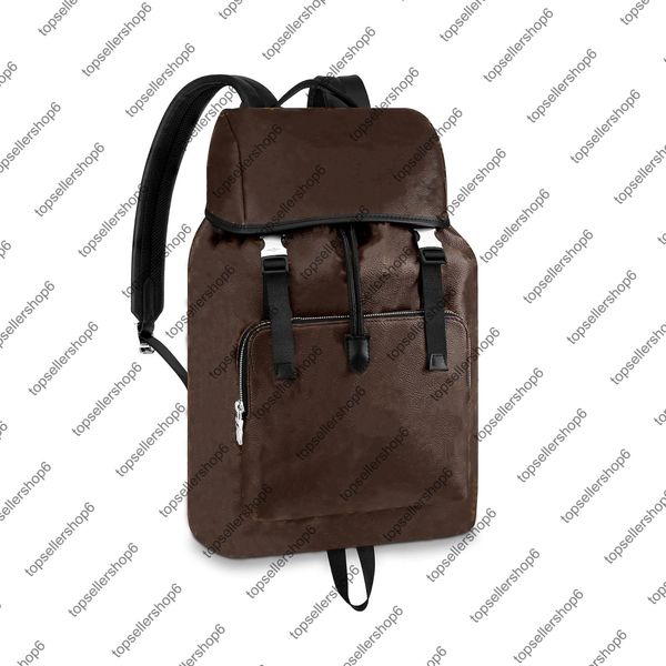 

m43422 n40005 zack men backpack canvas cowhide leather trim textile lining strap travel luggage tote satchel shoulder bag purse