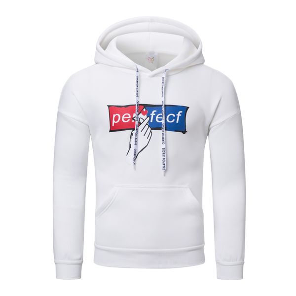 

весна осень толстовка для мужчин идеальная печатная толстовка с капюшоном кофты ес размер одежда, Black