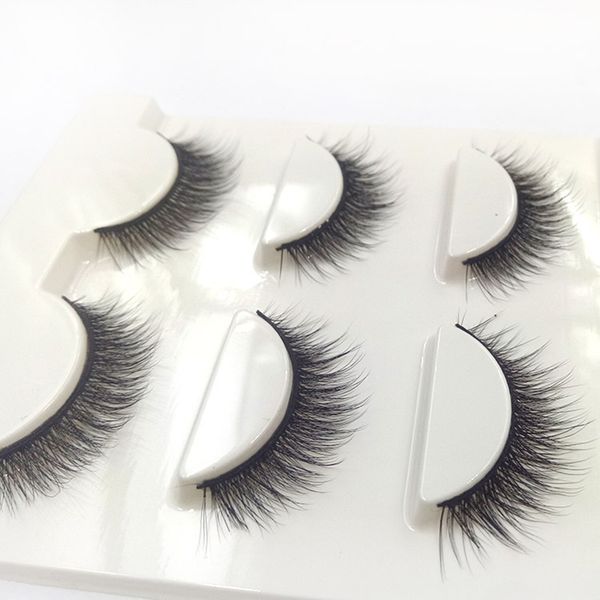 

3 pairs fake eyelashes reusable 3d handmade false eyelashes set for natural look with false lashes lasting extension makeup