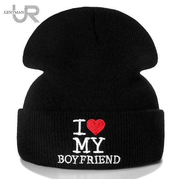

new couple beanie i love my boyfriend letter casual winter hats for men women warm knitted hat fashion solid beanie hat