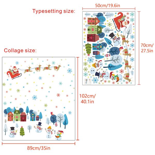 

christmas new snowman carriage creative wall stickers living room bedroom window glass decorative wall stickers 9.30
