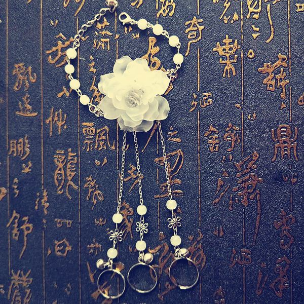 

old fashion all-in-one bracelet bracelet ring ring bell hanfu accessories cos costume stage performances of student, Black