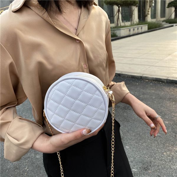 

bag female 2020 new solid color mini small round bag wild diamond single shoulder diagonal chain women