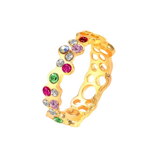 

rongqing 1pcs luxury jewelry zircon ring 2019 ing, Golden;silver