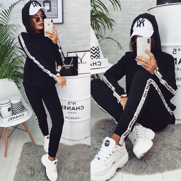 

2019 women's sportswear two piece set2019 women's hoodie two piece leisure sports suit, Gray