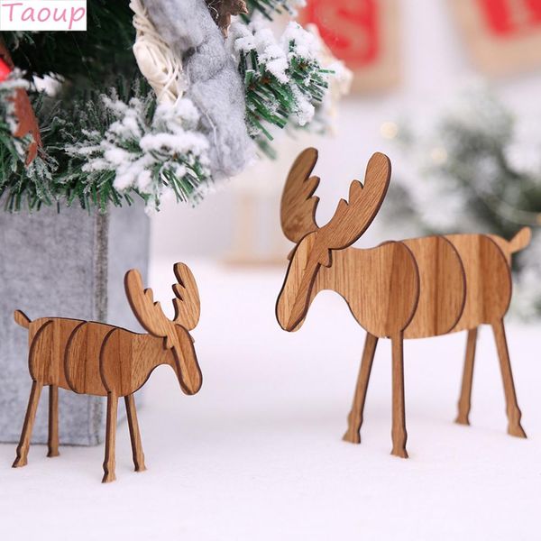 

taoup wooden merry christmas elk wood craft hanging pendants drop ornaments christmas decor for home xmas deer navidad noel 2019