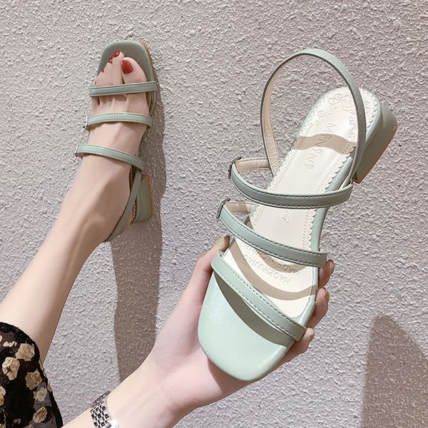 

large size high heel sandal for women buckle med all-match beige heeled sandals clear heels 2020 summer cross-shoes female shoe, Black