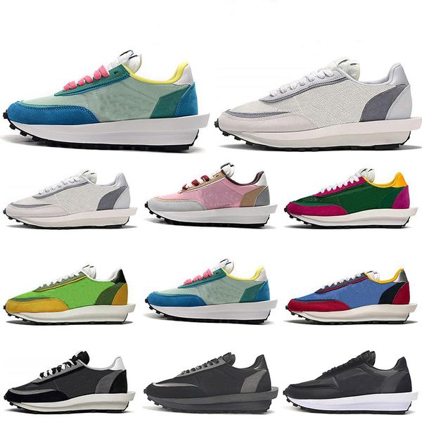 

2020 sacai ldv waffle paris women mens trainers running shoes fashion black white pine green gusto varsity blue sports sneakers size 36-45, White;red