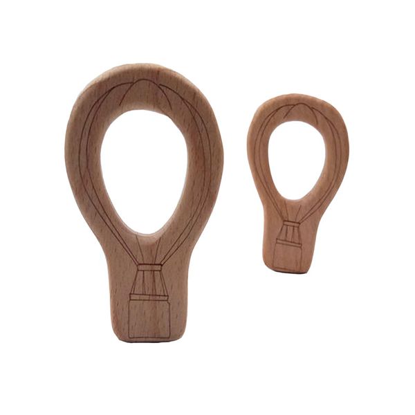 

200pcs baby beech wooden balloon shape teether rings wooden teether toddler,baby soothing pain relief teething necklace toys making