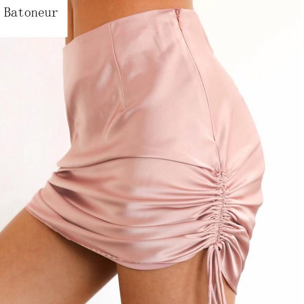 

fashion high waist pencil skirt women bodycon skirts summer adjustable solid ladies casual office mini skirt 2019 new, Black