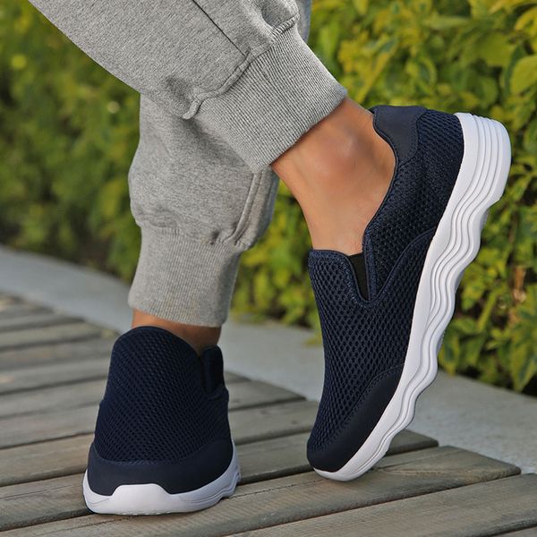 

new 2019 men's mesh breathable casual shoes comfortable lightweight non-slip lazy shoes dropshipping chaussure homme, Black