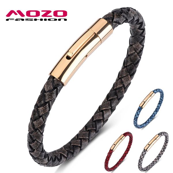 

fashion new men charm bracelets brown genuine leather rope braided bangle simple punk women classic jewelry, Golden;silver