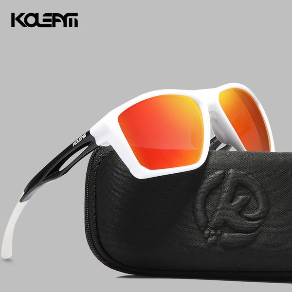 

kdeam impact resistance tr90 men's sunglasses polarized lens tank hinges ultra light sun glasses bending y kd626, White;black