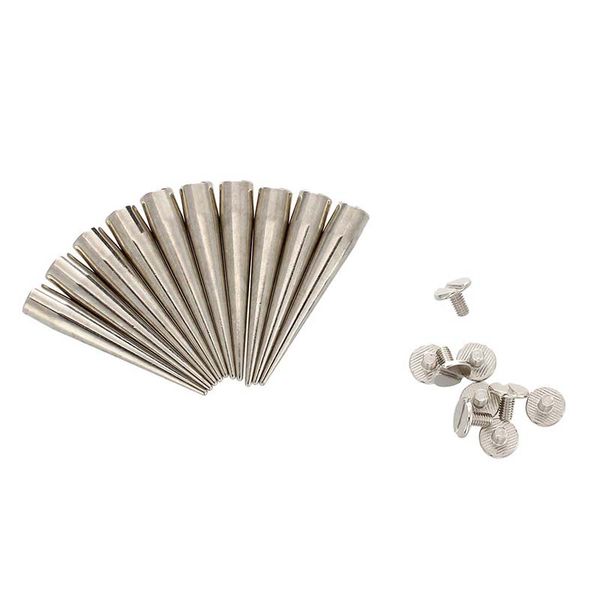 

10 set silver screw rivet spike studs spots diy rock punk