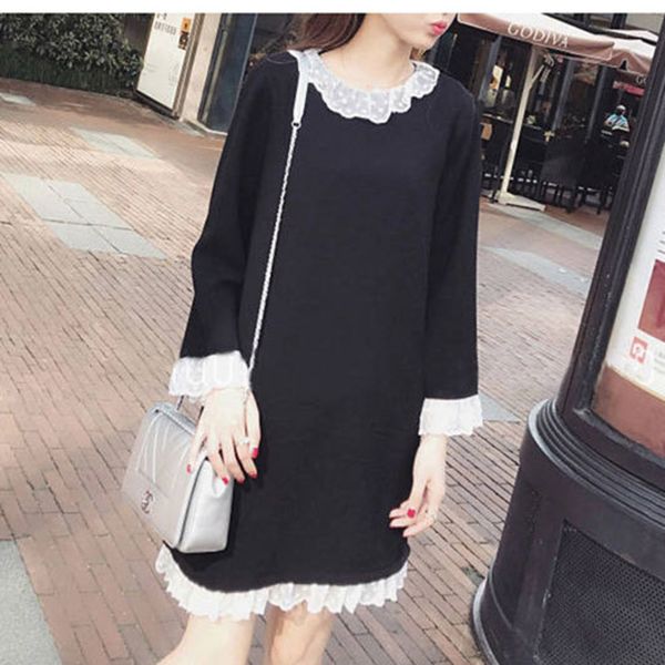 

maternity dresses for p shoot pregnancy clothes korean dress autumn clothing suit fund easy long sleeve lace jacket twinset, White