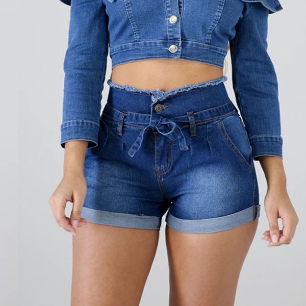 

weigou fashion women high waist shorts ladies denim short pant lace-up pockets woman shorts, White;black