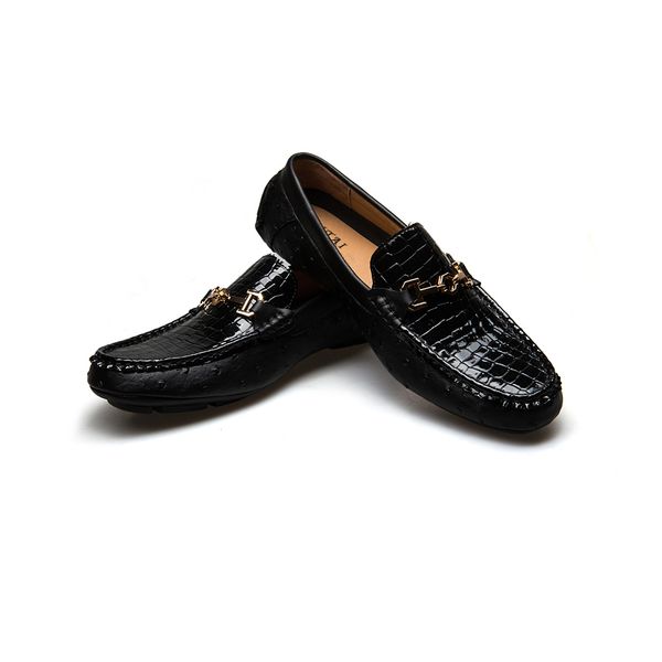 

meijiana leather shoes men boat new loafers casual genuine men dress shoes wedding loafer, Black