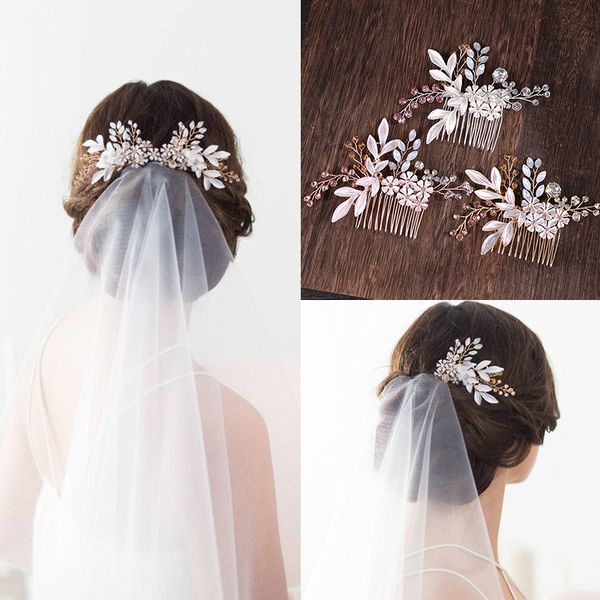2019 2019 Hot Sale Silver Rose Gold Tiara Hair Combs Crystal