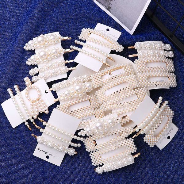 

1 set solid pearl hair clips for women hair barrette fashion hairpins snap barrettes trendy handmade styling accessories