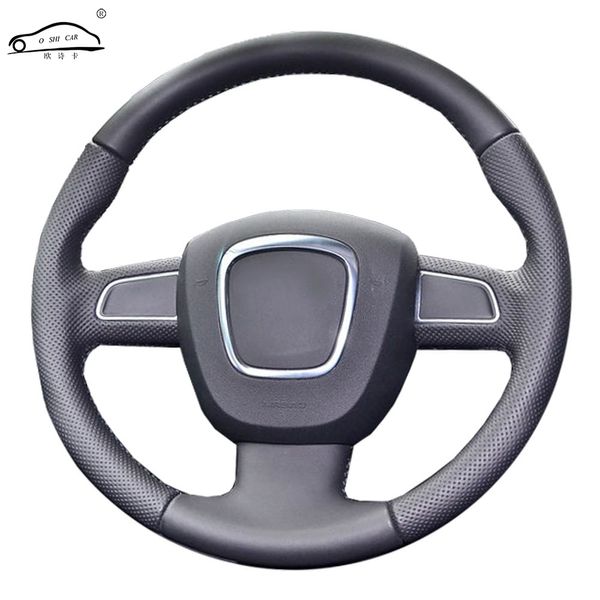 

genuine leather steering wheel cover for a3(8p) a4(b8) a5 a8 a8 l q7 4 s4 s5 s6 s8 2007 seat exeo/steering-wheel braid